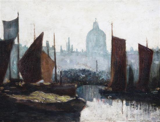 Amedée-Julien Marcel-Clément (1873-) St Pauls from The Thames 17 x 23in.